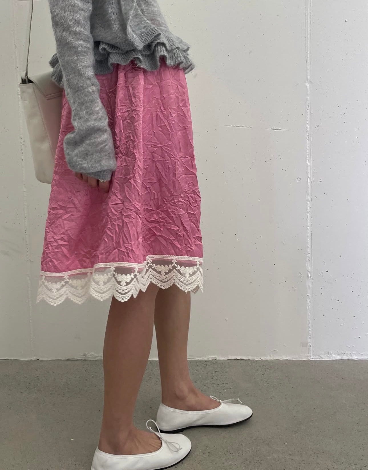 Wrinkle Lace Skirt