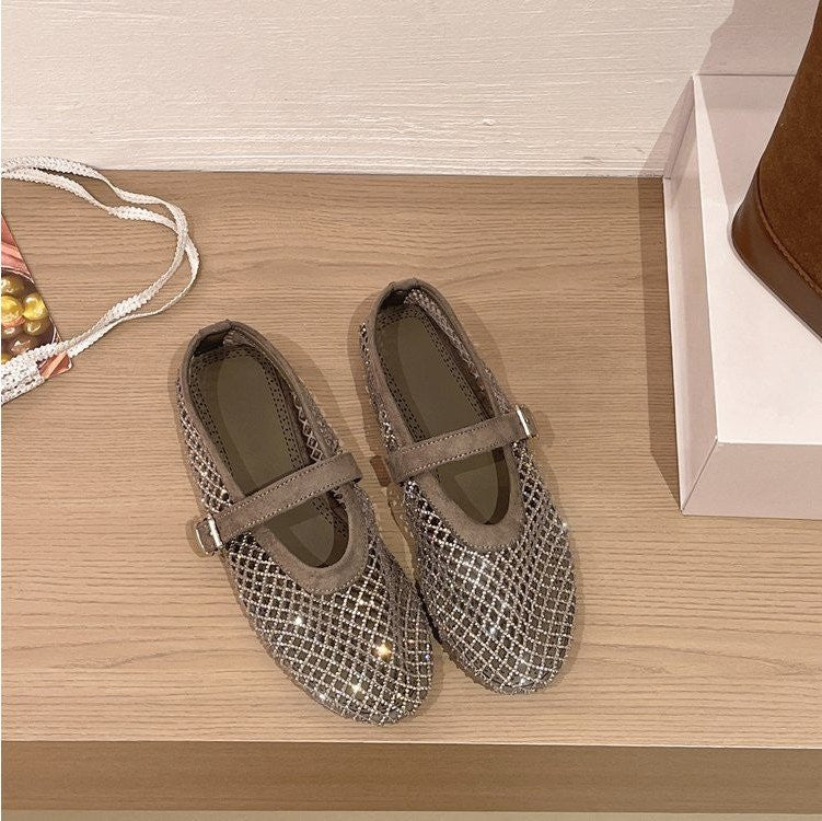Rhinestone Mesh Flats