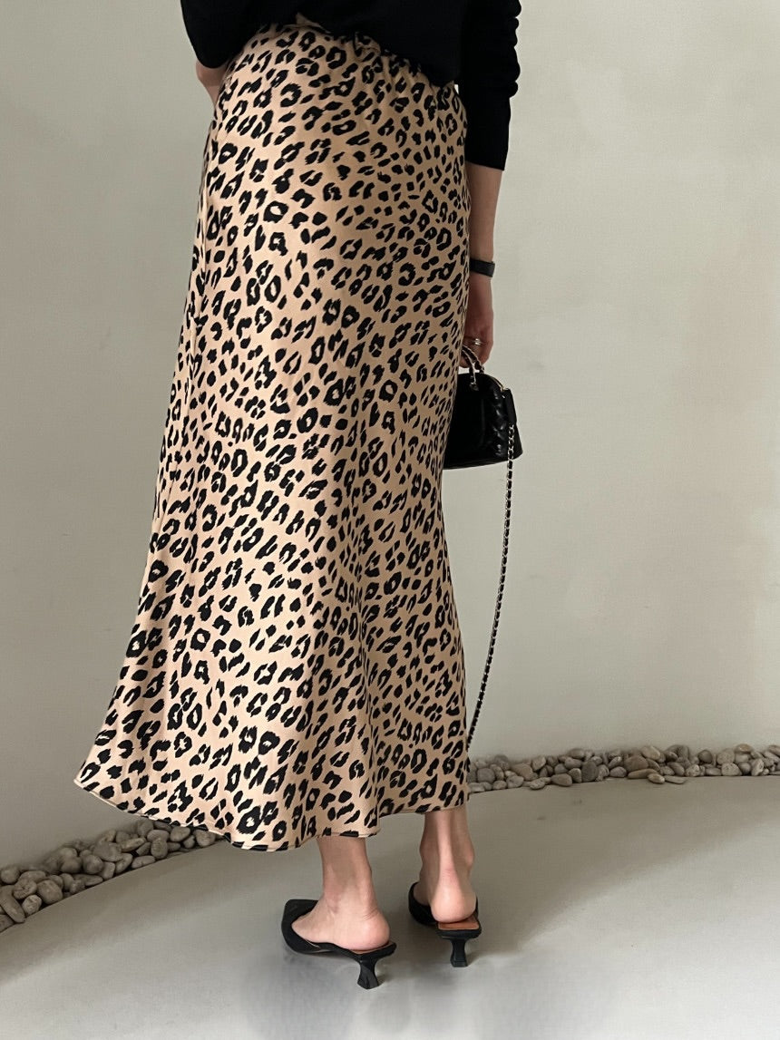 Silky Leopard Skirt