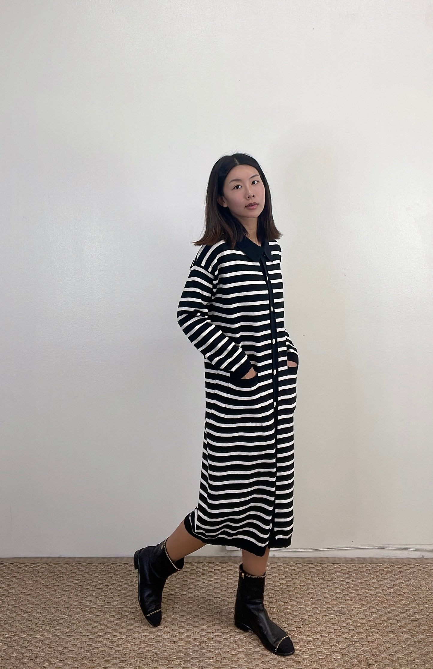 Soft Striped Knit Dress