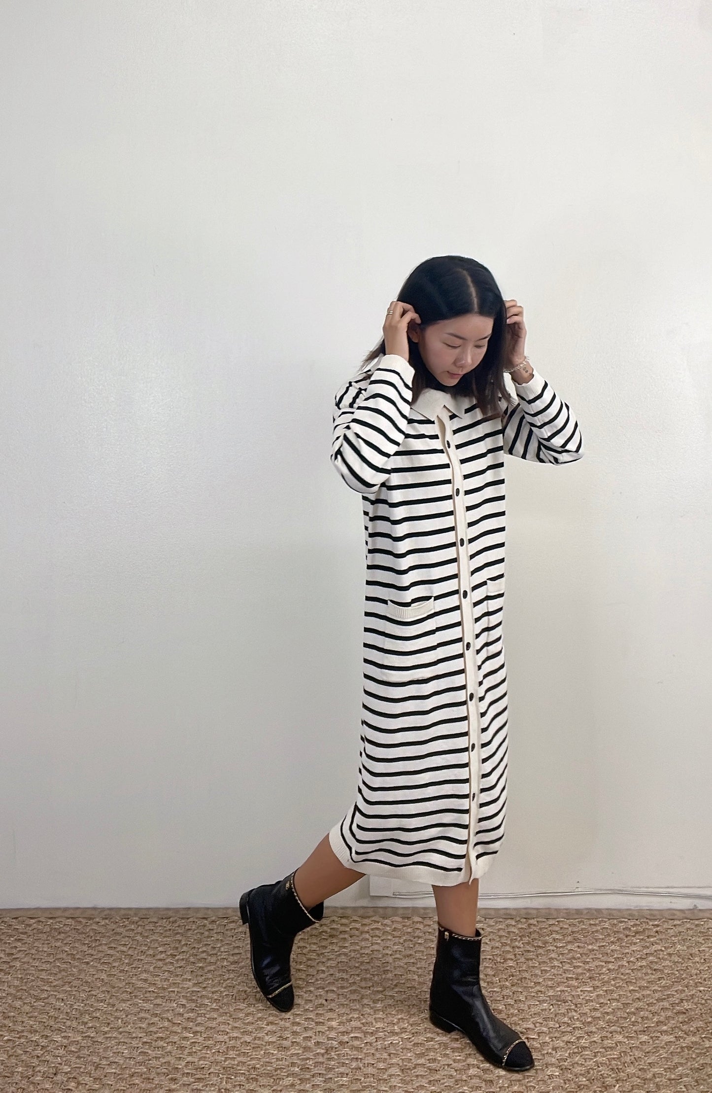 Soft Striped Knit Dress